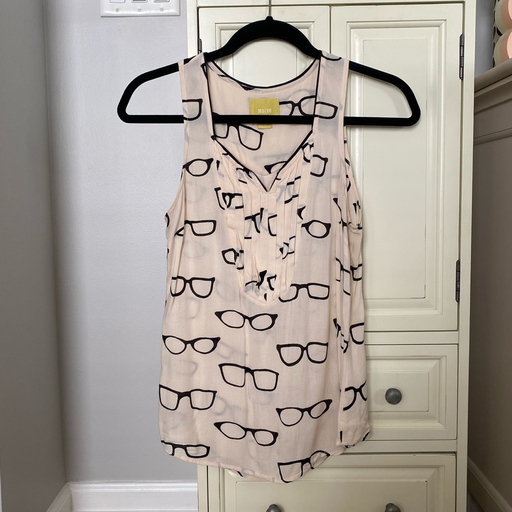Maeve Anthropologie Armory Glasses Tank Top